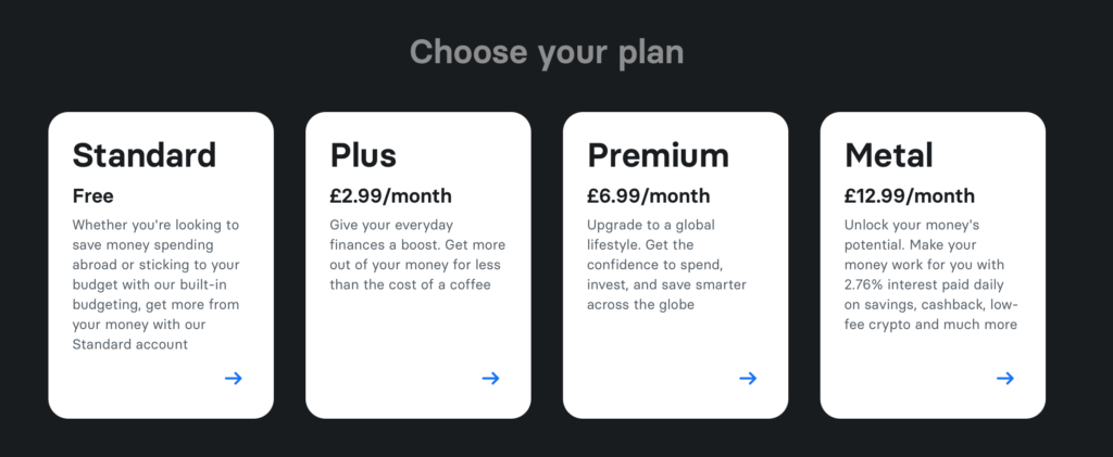 Revolut 帳戶方案比較含 Premium 與 Metal 升級